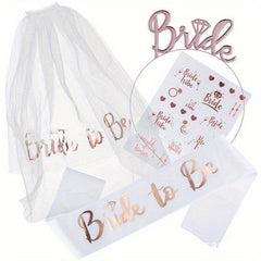 Bachelorette Party Veil & Headband Set for Bride To Be