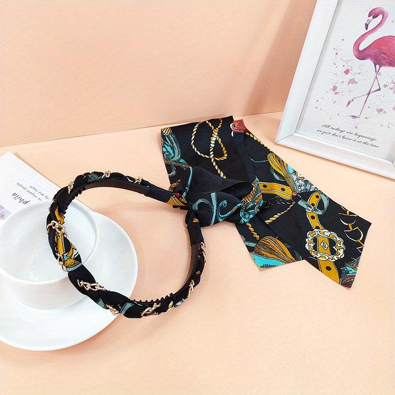 Satin Fabric Headband Retro Ribbon Hair Band Non Slip Hair Hoop Access