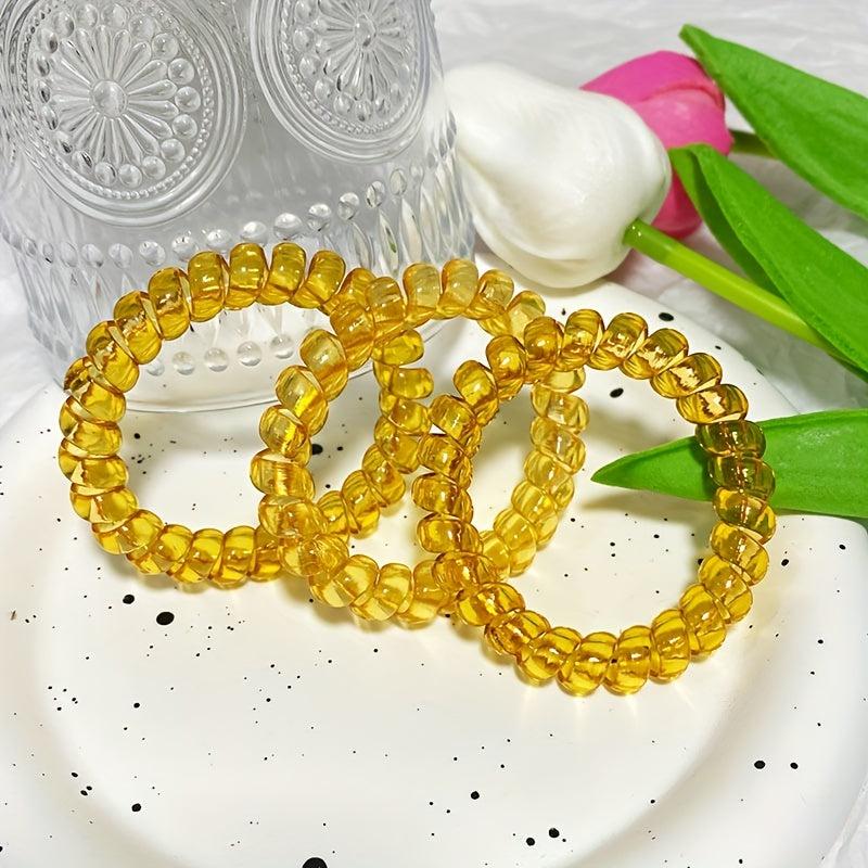 3pcs Spiral Hair Tie Elastic Hair Rope No Hair Damage Ponytail Hair Tie