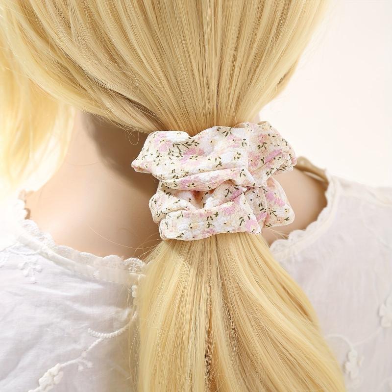 8PCS Fabric Floral Headband Hair Tie Hair Rope Pastoral Style Hair Accessories