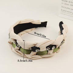 Synthetic Hair Braided Headband with Houndstooth Scarf