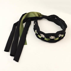 Synthetic Hair Braided Headband with Houndstooth Scarf