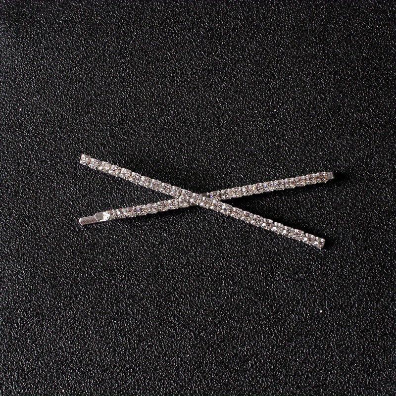 Metal Hairpin Letter Pattern Hair Pin Rhinestone Hair Pin Y2K Hair Clip