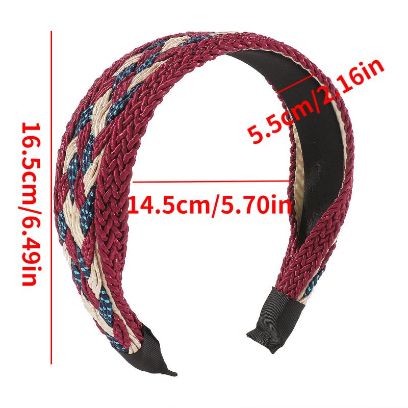 Boho Braided Headband Wide Brim Head Hoop Hair Accessories For Women Girls