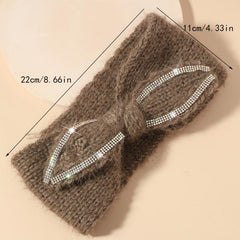Rhinestone Woven Hair Band Headband Solid Crochet Hair Accessory