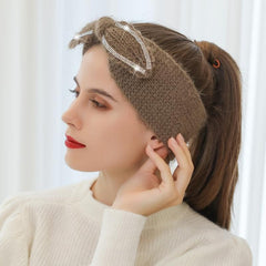 Rhinestone Woven Hair Band Headband Solid Crochet Hair Accessory