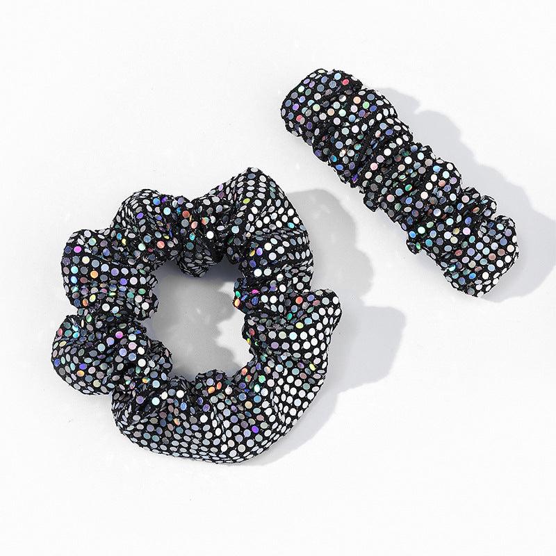 Sequins Fabric Large Scrunchie Hair Tie Ponytail Hair Rope Y2K Hair Accessories