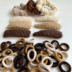 Coffee Hair Accessories Set for Women Girls