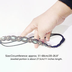 Beaded Rhinestone Headband Stretchy Hair Band