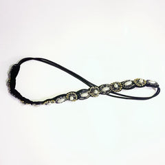 Beaded Rhinestone Headband Stretchy Hair Band
