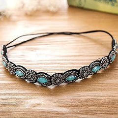 Beaded Rhinestone Headband Stretchy Hair Band