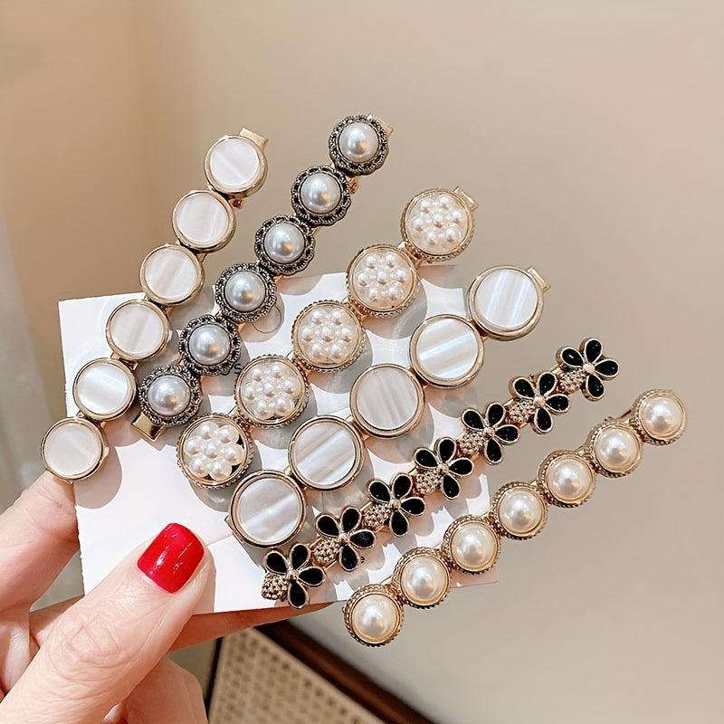 Vintage Faux Pearl Hair Clip Head Jewelry for Women