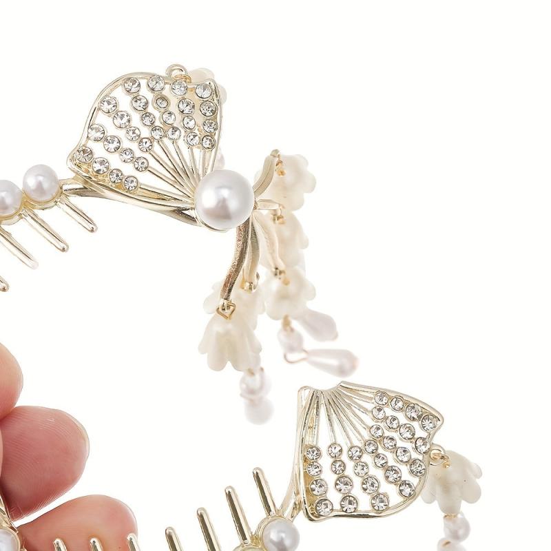 Rhinestone Banana Clip Flower Tassel Hair Clip Prom Party