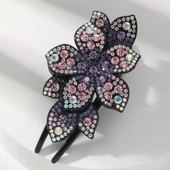 Colorful Rhinestone Hair Clip Large Duck Billed Ponytail Bun Holder