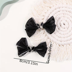 2pcs Mesh Bow Hair Clip Duck Billed Clip for Women Girls