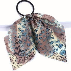 Leopard Print Bow Hair Tie Snake Print Hair Rope Ponytail Rubber Band