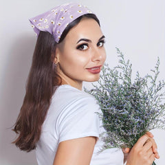 2 Pcs Floral Bandana Flower Headband Elastic Headdress Sweet