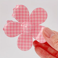 Checkerboard Pattern Flower Hair Claw Set