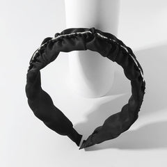 Vintage Rhinestone Headband Ruched Ruffled Headdress Hair Accessories