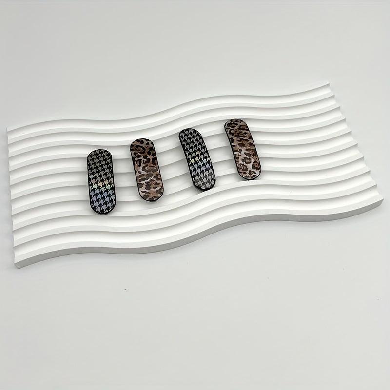 Retro Leopard Print Hair Claw Large Shark Claw Ponytail Holder Hair Clip