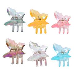 6pcs Frosted Butterfly Hair Claw Clip Ponytail Holder for Women
