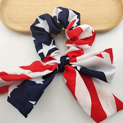 American Flag Scrunchies Rabbit Ears Hair Tie Ponytail Holder