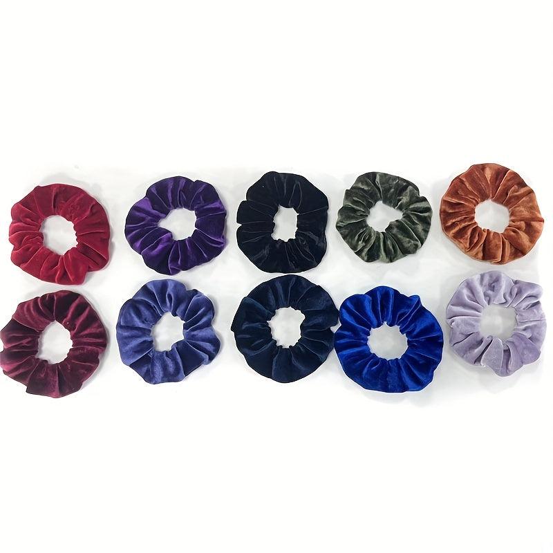 Velvet Scrunchies for Girls Candy Hair Rope Ponytail Holder