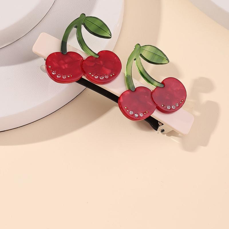 Sweet Cherry Barrette Hair Clip For Girls Women Spring Side Bang Hair Clip