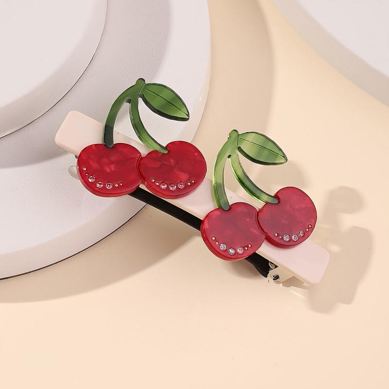 Sweet Cherry Barrette Hair Clip For Girls Women Spring Side Bang Hair Clip