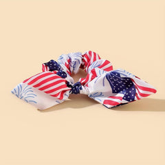 Independence Scrunchies Bow Hair Tie American Flag Ponytail Holder
