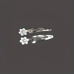Y2K Metal Snap Clip Flower Heart Tassel Hair Clip Women Girls