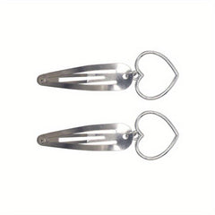 Y2K Metal Snap Clip Flower Heart Tassel Hair Clip Women Girls