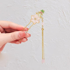 Hanfu Chinese Style Tassel Flower Hair Clip Vintage Barrette Hair Accessories