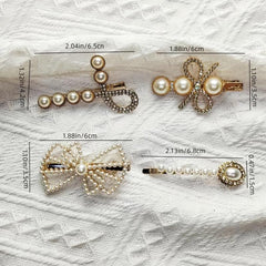 Rhinestone Pearl Hair Clip Side Clip Head Jewelry Hair Accessories