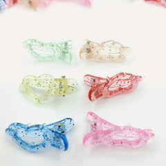 Heart Shaped Crystal Hair Clips With Sequins for Women and Girls