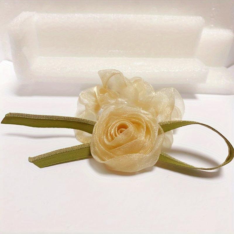 Flower Hair Tie Hair Rope Ponytail Clip Sweet Hair Accessories For Girls Women