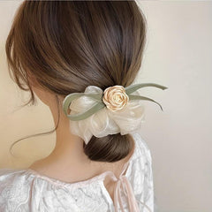 Flower Hair Tie Hair Rope Ponytail Clip Sweet Hair Accessories For Girls Women