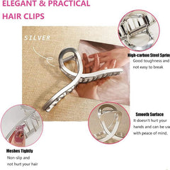 2pcs Alloy Hair Claw Nonslip Ponytail Holder Shark Claw Women Girls Hair Clip