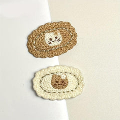 2pcs Baby Girls Knitted Cat Hair Clip Side Bang Sweet Hair Clip