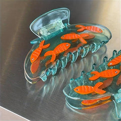 Acetate Jelly Hair Claw Cartoon Fish Shark Claw Ponytail Holder