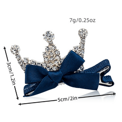 Princess Rhinestone Crown Hair Clip - Sweet Bow Duck Billed Clip