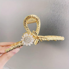 Metal Sunflower Hair Claw Alloy Hair Claw Flower Jaw Clip Nonslip