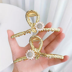 Metal Sunflower Hair Claw Alloy Hair Claw Flower Jaw Clip Nonslip