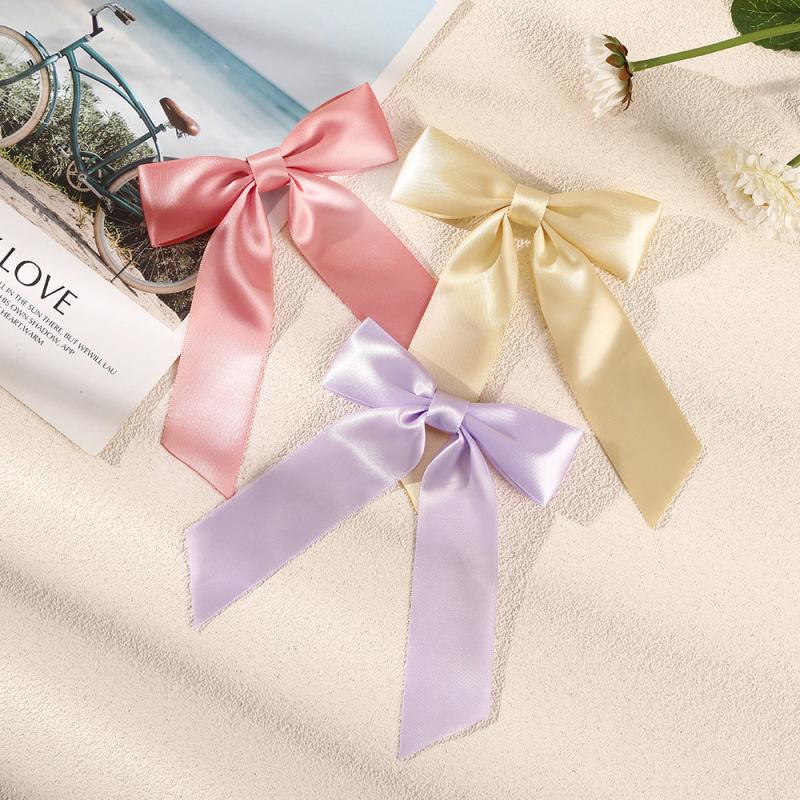 Satin Bow Hair Clip Ribbon French Barrette Ponytail Hair Accessory