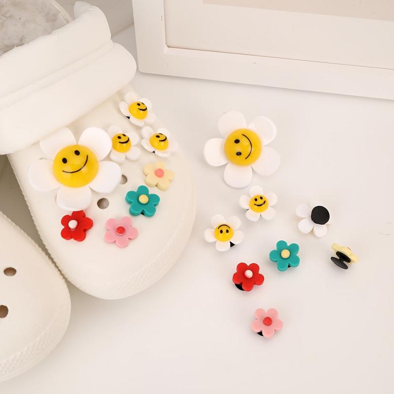 Acrylic Sunflower Shoe Charms Decorations Resin Shoe Accessories Pack