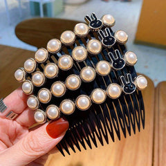 Colorful Flower Hair Comb with Rhinestones