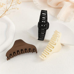 3pcs Frosted Hair Claw Nonslip Ponytail Holder Hair Clip