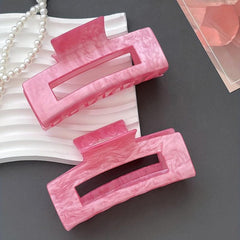 2pcs Pink Hair Claw Acrylic Ponytail Holder