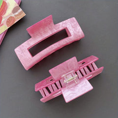 2pcs Pink Hair Claw Acrylic Ponytail Holder