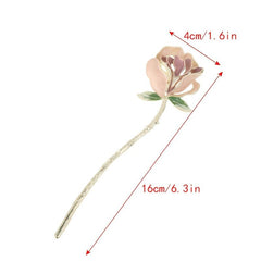 Alloy Rose Hairpin Metal Flower Barrette Hair Accessory